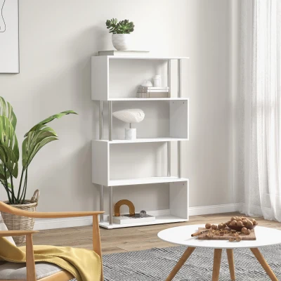 HOMCOM Libreria 80cm x 30cm x 145cm Bianco