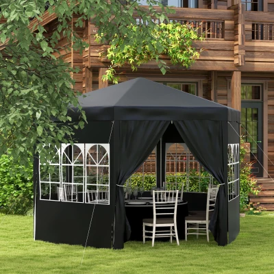 Outsunny 4m Wedding Gazebo Waterproof Canopy with 6 Walls