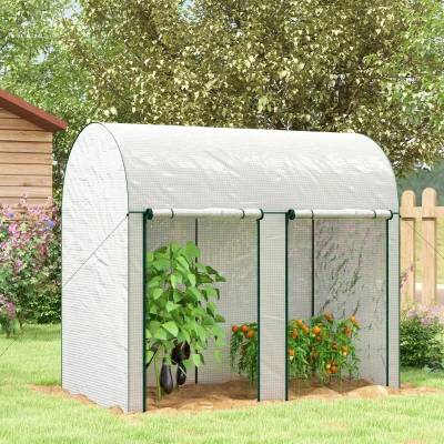 Outsunny Serra da Giardino 2x1x1.78m 2 Porte Copertura PE 140g/m²