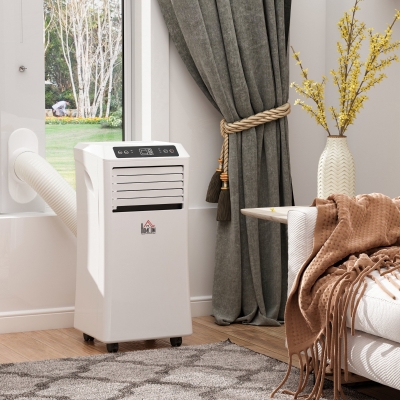 HOMCOM Mobile Klimaanlage 3-in-1, inkl. Fernbedienung, 9K BTU, 24h Timer, ABS, Weiß