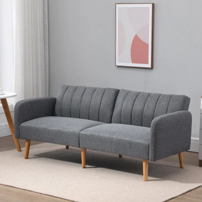 HOMCOM Divano letto 173cm x 75cm x 73cm Grigio