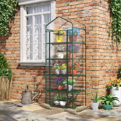 Outsunny Serra da giardino 69cm x 49cm x 193cm Verde