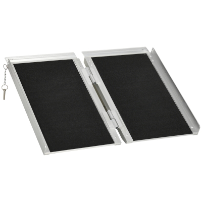 HOMCOM Folding Aluminium Wheelchair Ramp Portable 61x72cm