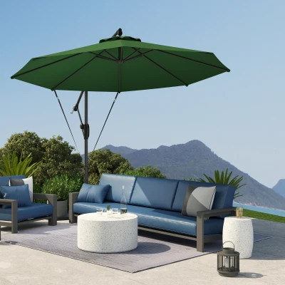 Cantilever Parasol 350cm x 300cm x 235cm Green