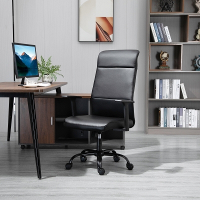 Fauteuil Bureau Ergonomique PU Noir Manager