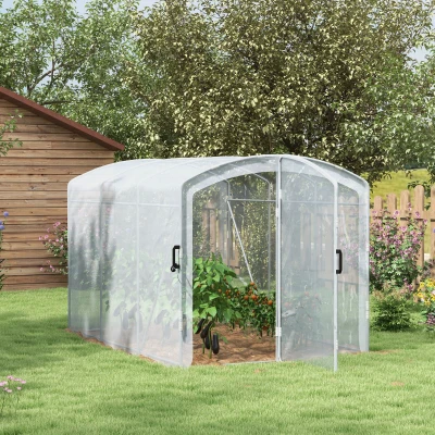 Outsunny Tunnel-Gewächshaus, begehbar, transparente Folie, verzinkter Stahlrahmen, 3 x 2 x 2m