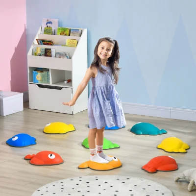 AIYAPLAY Balance-Trittsteine, 9er-Set, rutschfest, stapelbar, In- & Outdoor, Bunt