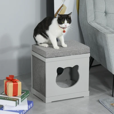 PawHut Casetta per gatti 41cm x 30cm x 36cm Grigio