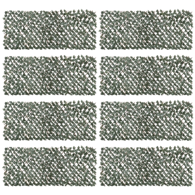 Outsunny 8 Stück künstliches Pflanzenwand Hecke UV-Schutz Sichtschutz Rhododendronblätter Design 200 X 100 Heckenpflanze für Garten Outdoor Dekor