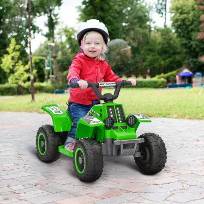 AIYAPLAY Elektrisches Quad Bike für Kinder, batteriebetrieben, fährt vorwärts und rückwärts, LED-Lichter, 18-36 Monate, Grün