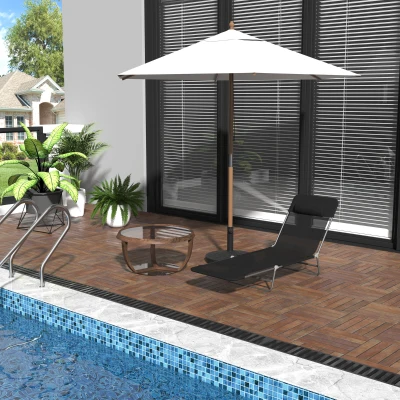 Outsunny Lettino prendisole 182cm x 56cm x 24.5cm Nero