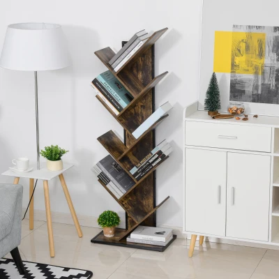 HOMCOM Libreria 50cm x 28cm x 142cm Marrone