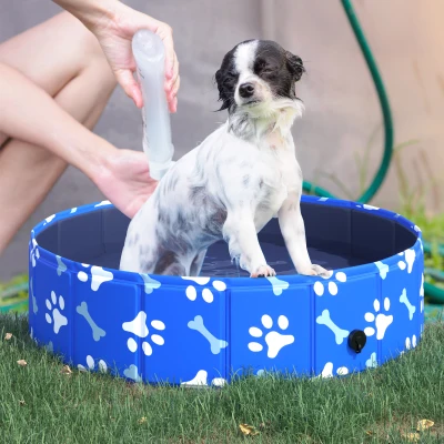 PawHut Piscina per cani 80cm × 80cm x 20cm Blu