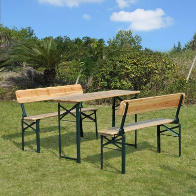 Outsunny Tavolo 118cm x 46cm x 75cm Legno naturale