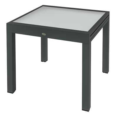 Outsunny Table Jardin Extensible Alu/Verre 160x80cm