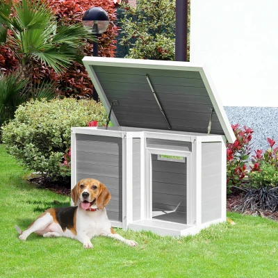 PawHut Casetta per cani 102cm x 70cm x 73cm Grigio