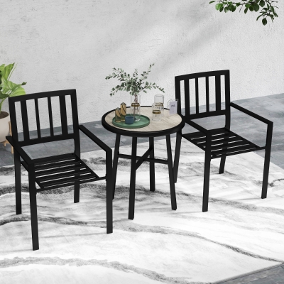 garden bistro set 60L x 60W x 71H cm Grey