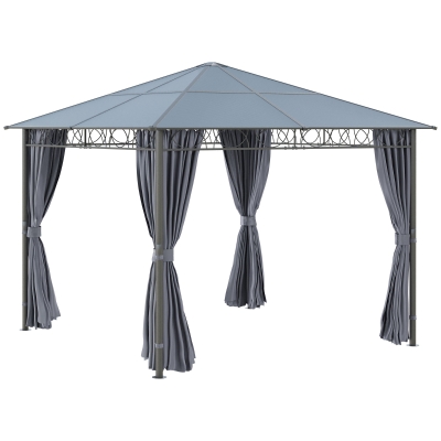 Outsunny Hardtop Gazebo Steel/Aluminium 3x3m Grey