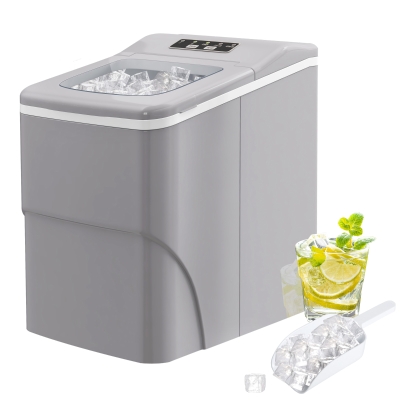 HOMCOM 12kg Countertop Ice Cube Machine Silver-Tone