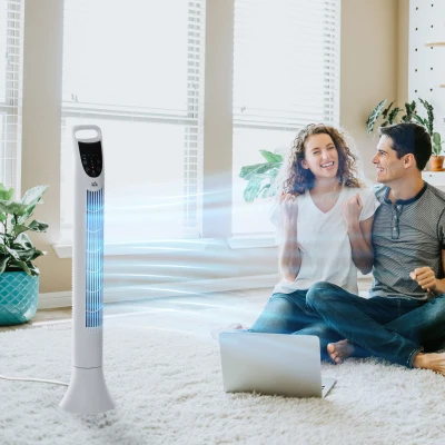 HOMCOM 36'' Tower Fan 3 Speed 70° Oscillation White