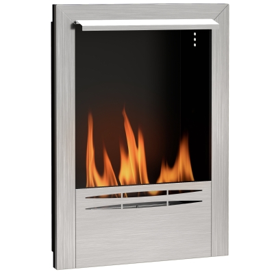 Ethanol Fireplace 48W x 18D x 59Hcm Silver