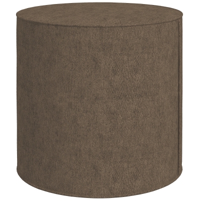HOMCOM Pouf Rotondo 2 in 1 in Tessuto Effetto Lino Marrone