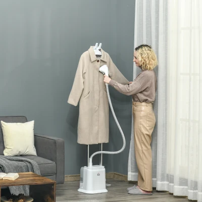 HOMCOM Garment Steamer 1.7L 6 Settings Fast Heat White