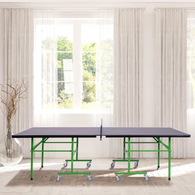 HOMCOM Tavolo da ping pong 152.5cm x 274cm x 76cm Viola, verde