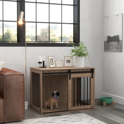 PawHut Casetta per Cani Grandi per Interno con Porta Scorrevole
