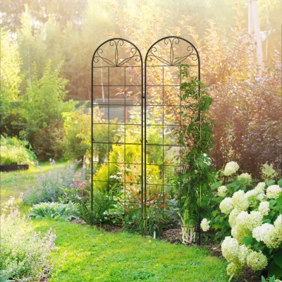 Outsunny Metal Garden Trellis Set of 2 for Climbing Plants