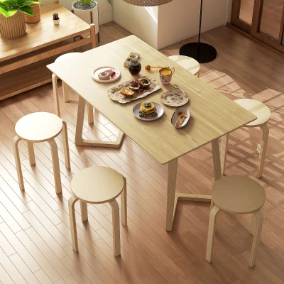 HOMCOM Tabourets Modernes Empilables Ø40x45cm Ensemble de 6