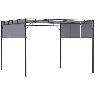 Outsunny Gazebo a Pergola 3x3m in Acciaio e Tettuccio Scorrevole