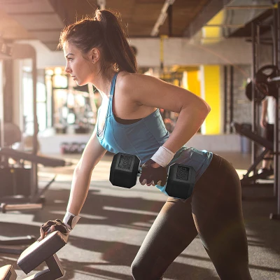 HOMCOM 20kg Rubber Hex Dumbbell Set Portable Home Gym