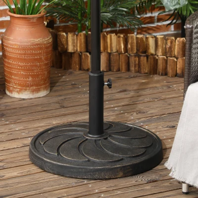Outsunny 18kg Resin Parasol Base Round Bronze 38-48mm