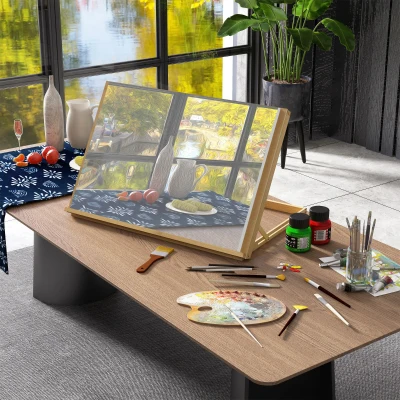 Vinsetto Adjustable Beechwood Table Easel Portable 50cm