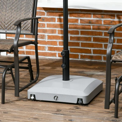 Outsunny Parasol Base Holder 24kg Grey with Wheels