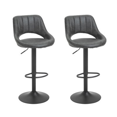 HOMCOM Set sgabello da bar 47cm x 52cm x 109cm Grigio