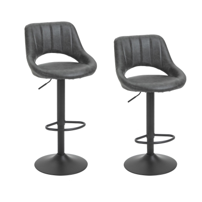 HOMCOM Set sgabello da bar 47cm x 52cm x 109cm Grigio