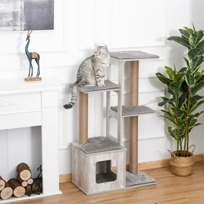 PawHut Tiragraffi 67cm x 38.5cm x 114cm Grigio