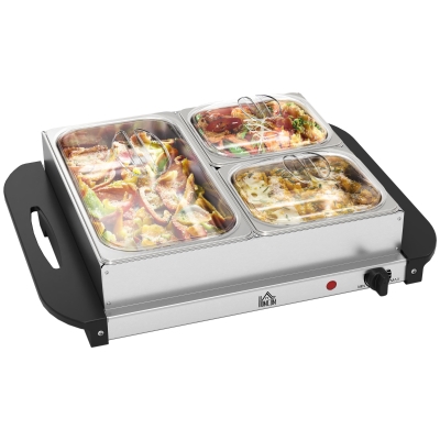 Electric Food Warmer 47.5W x 38D x 15.4Hcm Silver