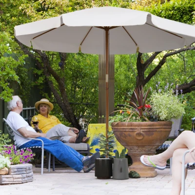 Garden Parasol 325cm x 325cm x 250cm Cream White