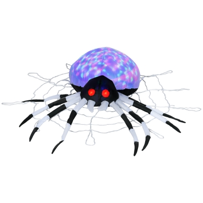 HOMCOM 5FT Inflatable Halloween Spider LED Outdoor Display