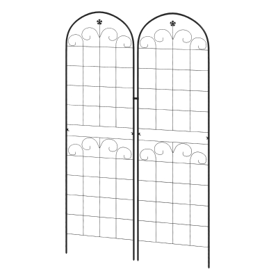 Outsunny Metal Trellis Set of 2, Floral Climbing Plant Support