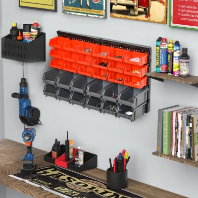 DURHAND 30 Cubbie Wall Storage Tool Organiser Garage Tidy