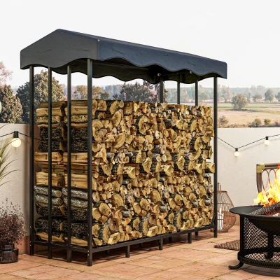 Outsunny Portalegna in Metallo con Copertura Capacità 2000kg Nero
