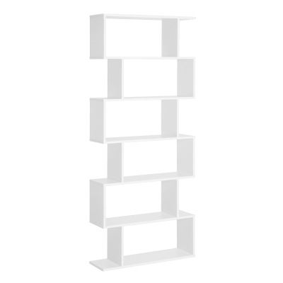 HOMCOM Wooden S Shape Storage Unit 6 Shelves White