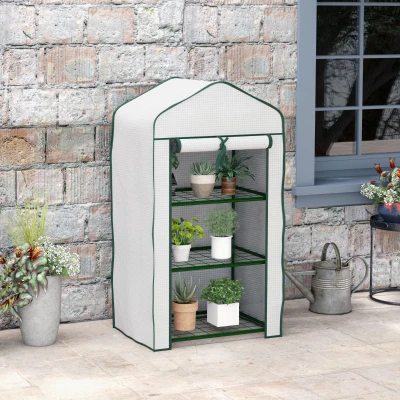 Mini Greenhouse 59 x 39 x 127 cm White