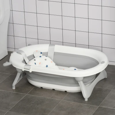 HOMCOM Vaschetta bagnetto 81.5cm x 50.5cm x 23.5cm Grigio, Bianco
