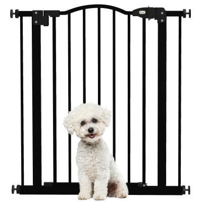 PawHut Adjustable Pet Gate Safety Barrier Black 74-80cm