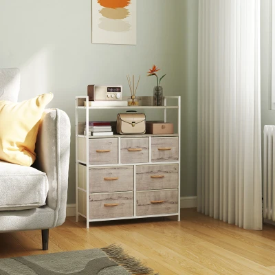 Chest of Drawers 79W x 29D x 101Hcm Natural wood finish